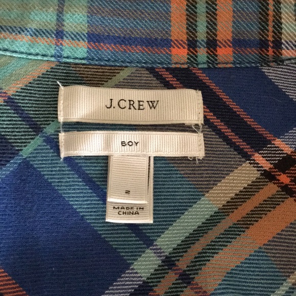 J. Crew boy fit flannel shirt LIKE NEW - Picture 3 of 3